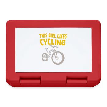 Girl Likes Cycling Cardio Funny Saying Bicycle - Lunchbox - red - Front