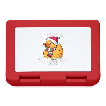 Weihnachten Enten Ente Sprüche Geschenk - Brotdose - Rot - Vorne
