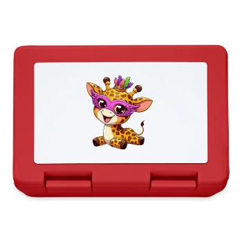 Mardi Gras Comic Giraffe: Sweet Celebration - Lunchbox - red - Front