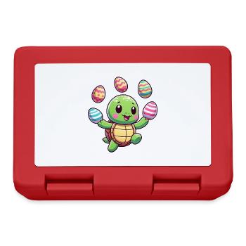 Easter Turtle Juggling Eggs, Artist - Lunchbox - red - Front