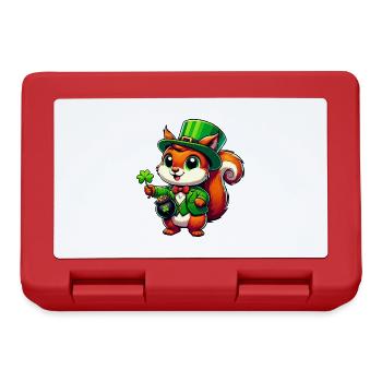 St. Patrick's Day Squirrel: Festive Design - Lunchbox - red - Front