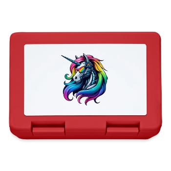 Cool Cyborg Licorne Arc-en-ciel - Boîte à goûter - rouge - Devant
