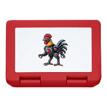 Robot Cyborg Poulet Coq Futuriste - Boîte à goûter - rouge - Devant