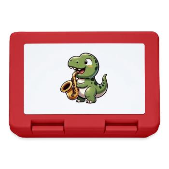 Dino T-Rex Saxophoniste Jazz Musique - Boîte à goûter - rouge - Devant