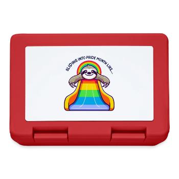 LGBTQ Pride Faultier Regenbogen Rutsche - Brotdose - Rot - Vorne