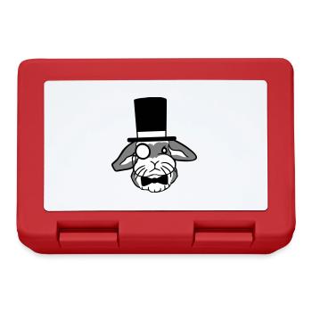 Mr. Bunny Gentleman Chapeau haut de forme Monocle Lunettes - Boîte à goûter - rouge - Devant