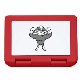 Bunny Bodybuilder Gym Muscles Fort Fitness Biceps - Boîte à goûter - rouge - Devant