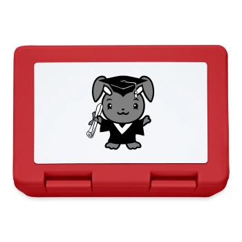 Bunny College School Graduation Abitur Certificate Sweet - Lunchbox - red - Front