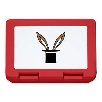 Hase Zylinder Hut Zauberer Kaninchen zaubern Trick - Brotdose - Rot - Vorne