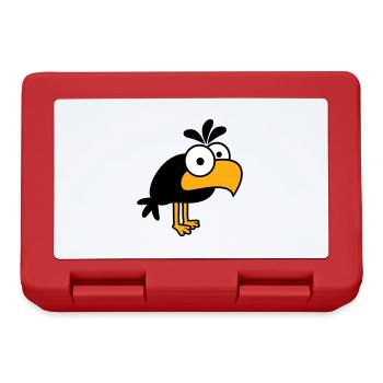 Raven Comic Bird Stands Peeps Funny Cartoon Humor - Lunchbox - red - Front