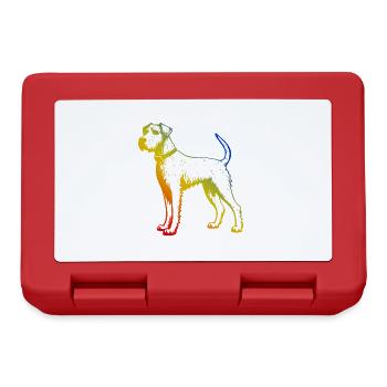 Airedale Terrier Hund Bunt - Brotdose - Rot - Vorne