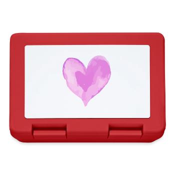 Herz Love Wasserfarben Valentinstag - Brotdose - Rot - Vorne