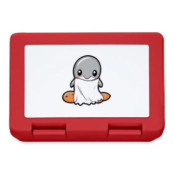 Dolphin Halloween Funny Ghost - Lunchbox - red - Front