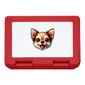 Chihuahua Dog Head Comic Cartoon - Lunchbox - red - Front