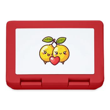 Lemon Couple Love Heart Funny - Lunchbox - red - Front