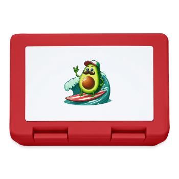 Surfing avocado with mustache - Lunchbox - red - Front