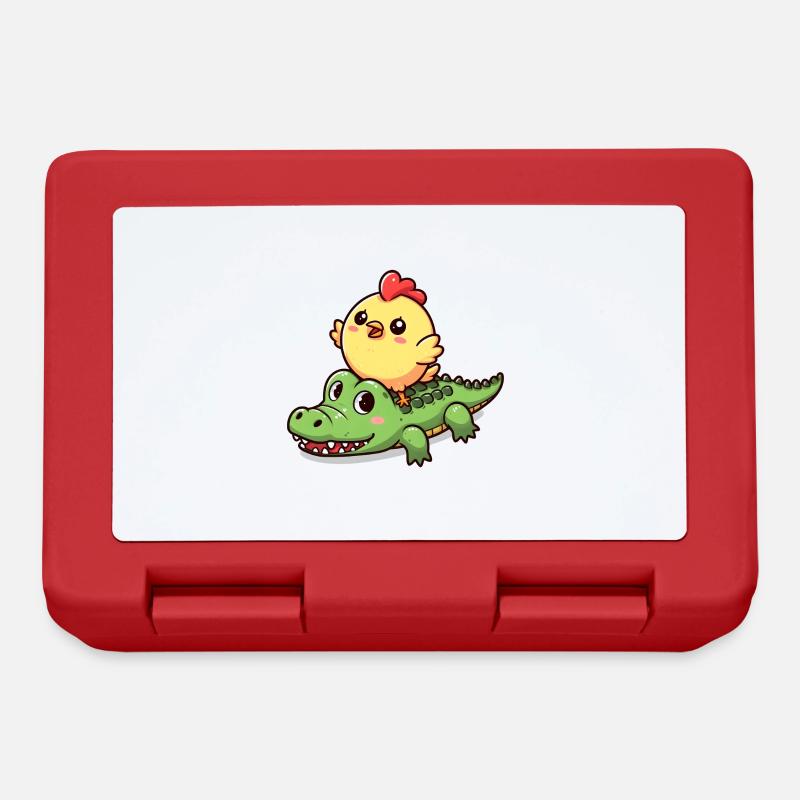 Poulet mignon sur crocodile - Boîte à goûter - rouge