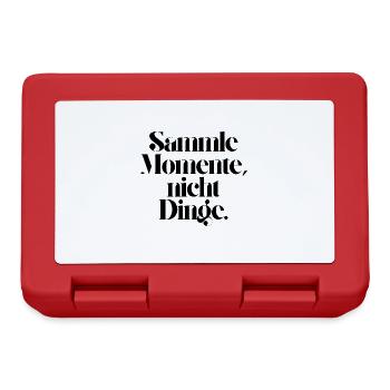 Sammle Momente, nicht Dinge - Brotdose - Rot - Vorne