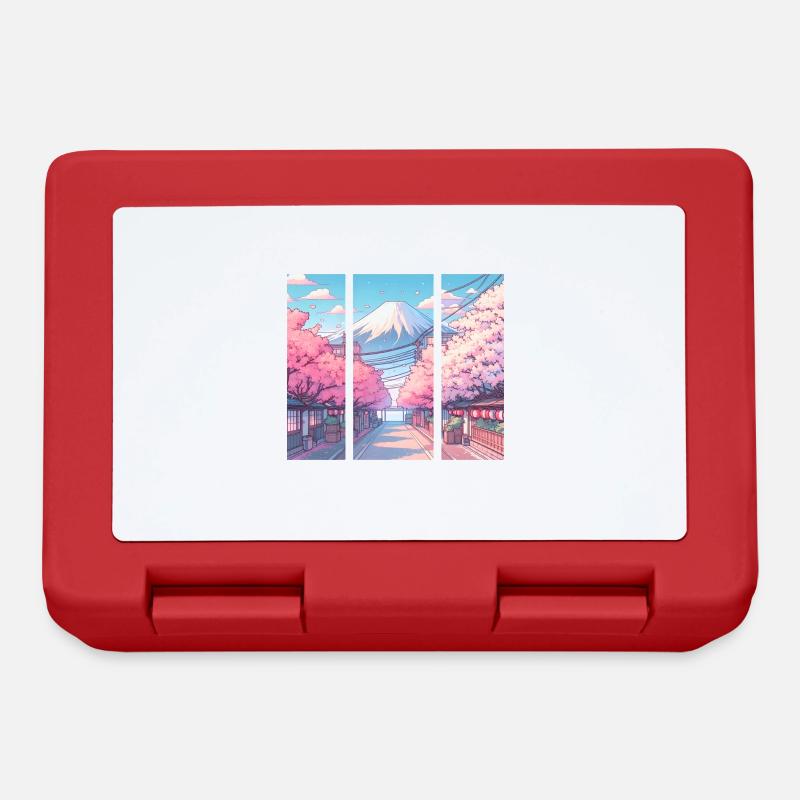 Japanese Cherry Blossom Route - Lunchbox - red