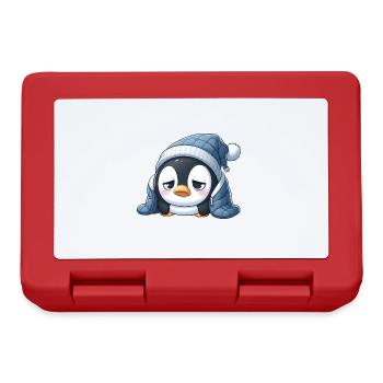 Pingouin fatigué - Boîte à goûter - rouge - Devant