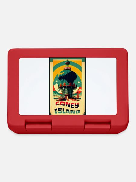 Vintage Coney Island Poster - Lunchbox - red