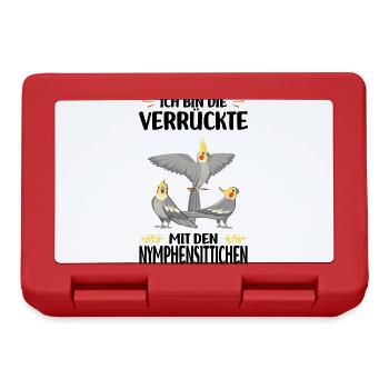 Nymphensittich Vogel - Brotdose - Rot - Vorne