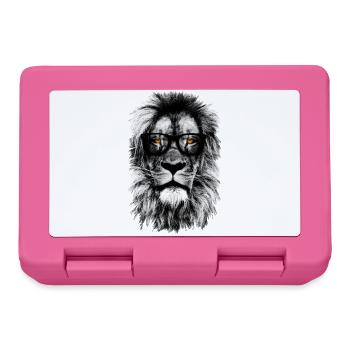 Hipster Lion - Lunchbox - pink - Front