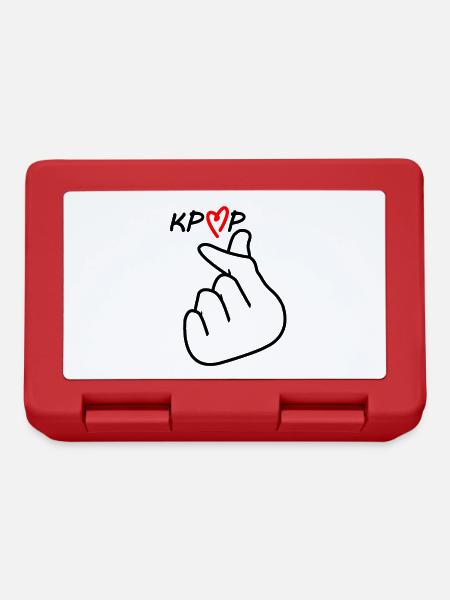 Ich Liebe K-Pop "Finger Heart" - Brotdose - Rot