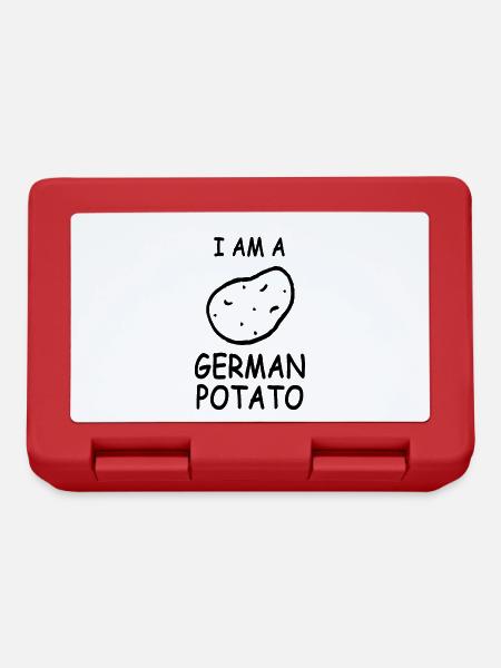 Je suis une pomme de terre allemande | Pomme de terre allemande - Boîte à goûter - rouge