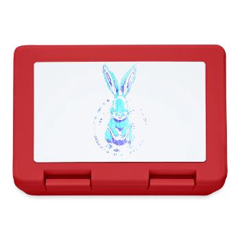 home Blue Art Easter Rabbit - Lunchbox - red - Front
