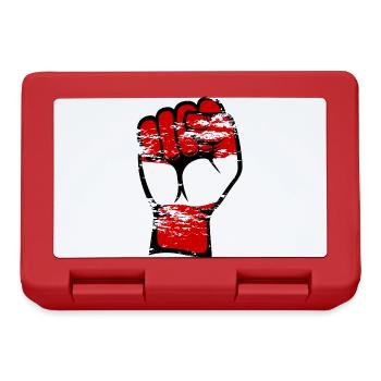 Austria Flag Fist Hand Used Symbol - Lunchbox - red - Front