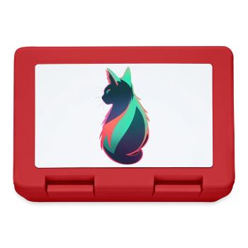 wonderful cat neon colorful colorful - Lunchbox - red - Front