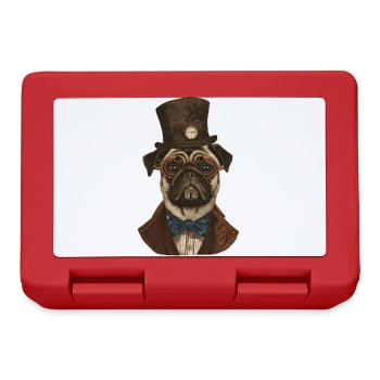 Steampunk Mops - Brotdose - Rot - Vorne