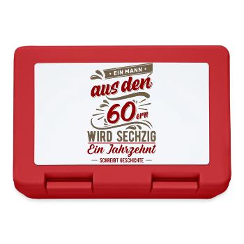 60 Birthday - 60s Man Gift - Lunchbox - red - Front