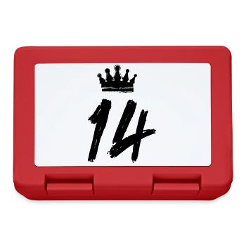 14 Zahl Krone - Brotdose - Rot - Vorne