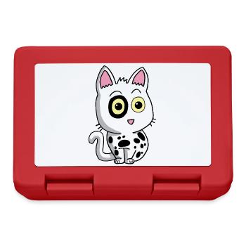 Black and white kitten - Lunchbox - red - Front