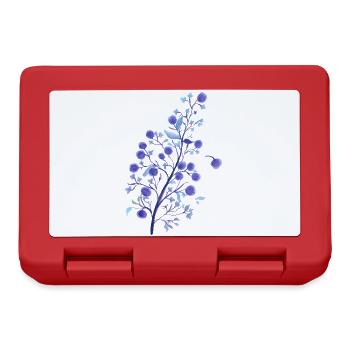 Aquarell Beerenzweig Lavendelblau - Brotdose - Rot - Vorne