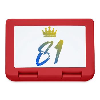 81 Zahl Krone - Brotdose - Rot - Vorne