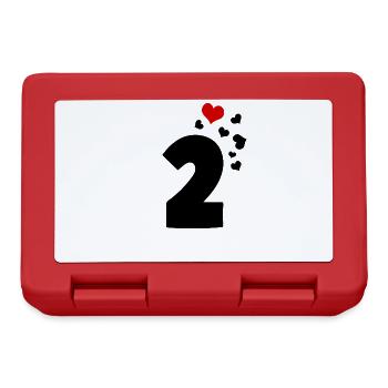 2 hearts 2nd birthday - Lunchbox - red - Front