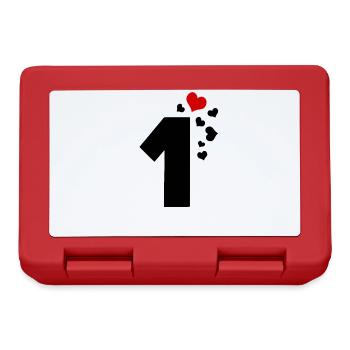 1 Cœur numéro un 1er anniversaire - Boîte à goûter - rouge - Devant