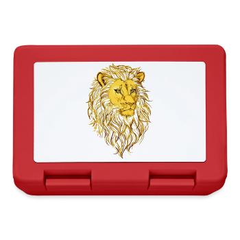 Tête de lion - Boîte à goûter - rouge - Devant