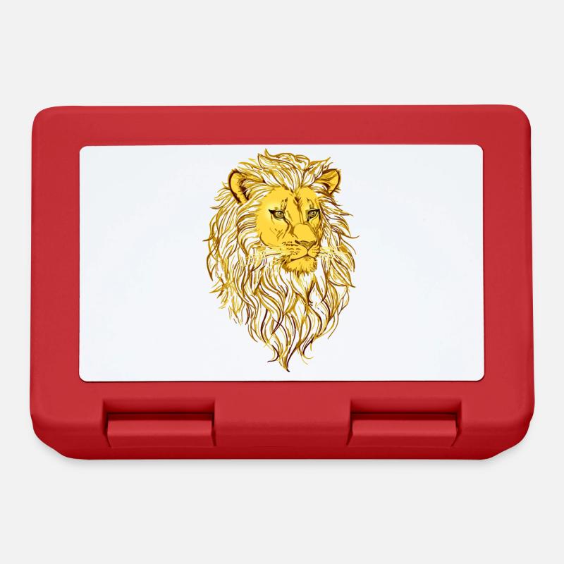 Tête de lion - Boîte à goûter - rouge