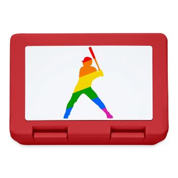 Conception de sport de baseball arc-en-ciel - Boîte à goûter - rouge - Devant