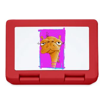 Neon Camel Caricature on Pink Background - Lunchbox - red - Front