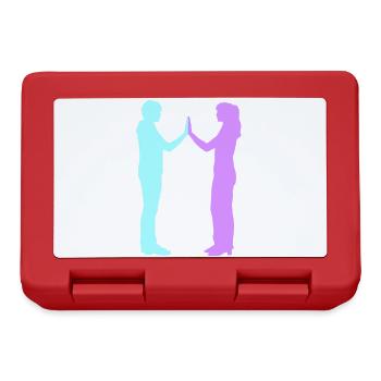 People Group Silhouette Friends Team Together - Lunchbox - red - Front