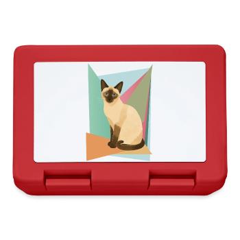 Elegant Siamese cat in geometry style - Lunchbox - red - Front