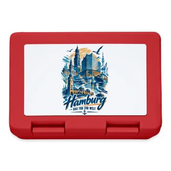 Hamburg Silhouette – Das Tor zur Welt Design - Brotdose - Rot - Vorne