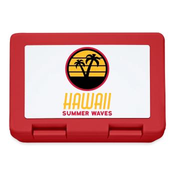 Hawaii, summer waves (Kreis, Sonne, Palmen) - Brotdose - Rot - Vorne
