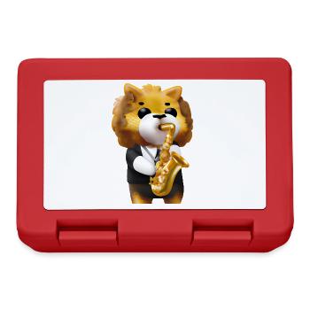 Lion avec saxophone - Boîte à goûter - rouge - Devant