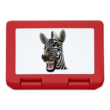 Breit grinsendes Zebra - Brotdose - Rot - Vorne